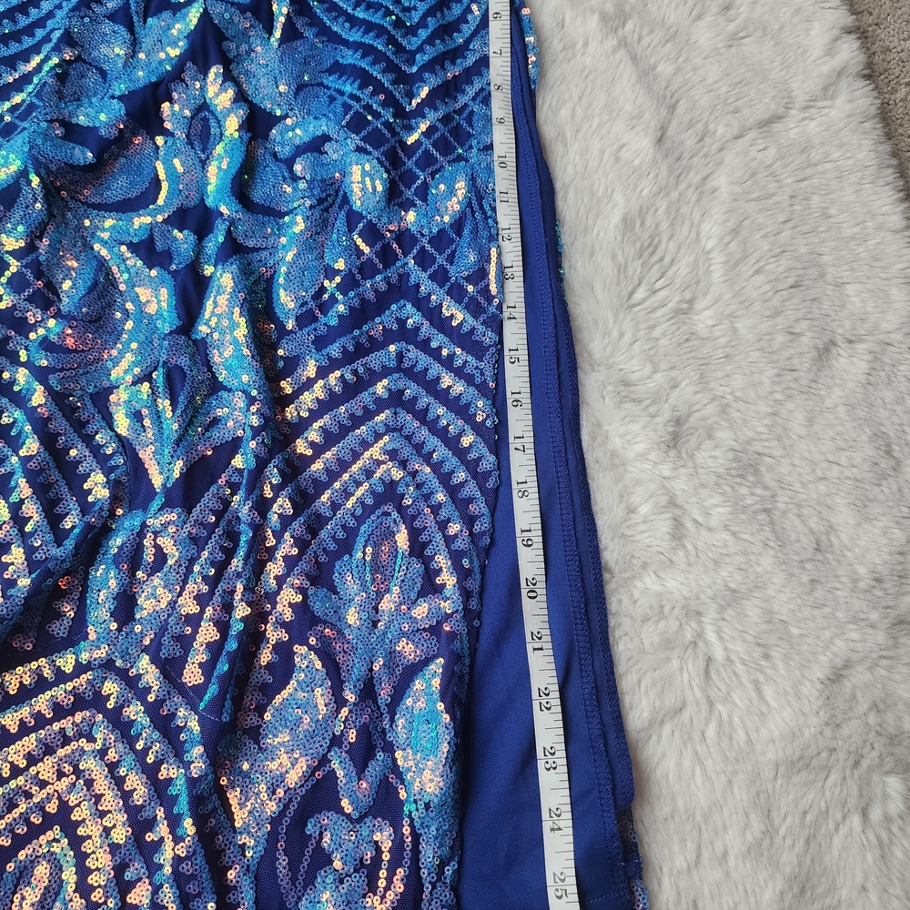 Emerald Sundae Blue Patterned Sequin Spaghetti St… - image 3